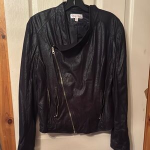 Marilyn Monroe Black Leather Biker Jacket